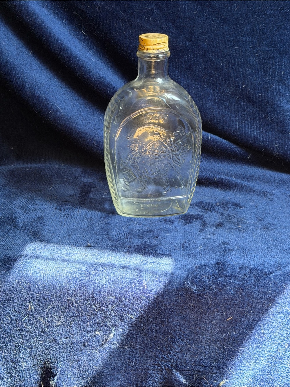 Vintage Log Cabin Glass Bottle